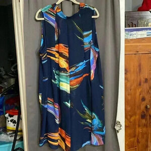 SIGNATURE BY ROBBIE BEE WOMENS SIZE 20W  SLEEVELESS DRESS BACK DRAPE TIE ***READ